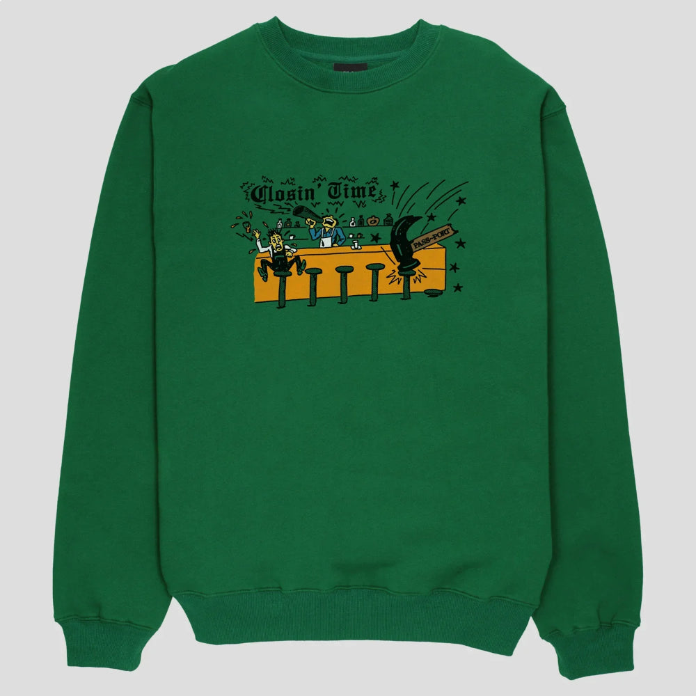 The Passport Closin' Time Men's Sweater in Kelly Green