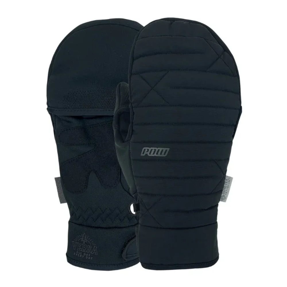 The Pow Versa Windstoppera Flip Mitts 2024 in Black 1