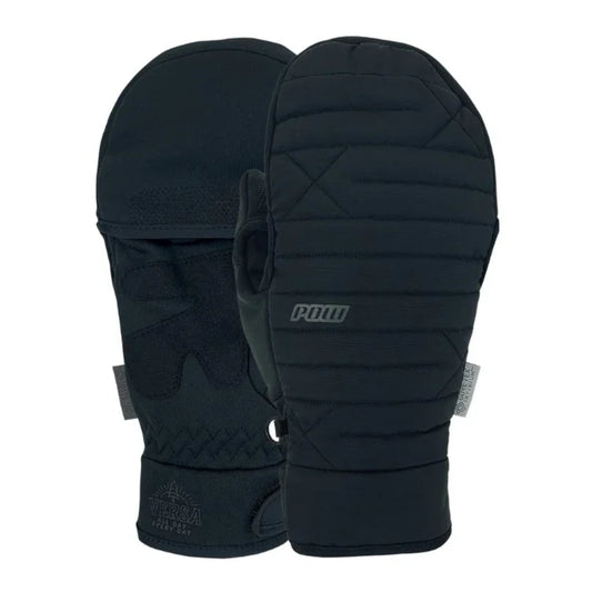 The Pow Versa Windstoppera Flip Mitts 2024 in Black 1