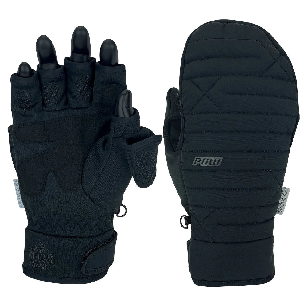 The Pow Versa Windstoppera Flip Mitts 2024 in Black 2