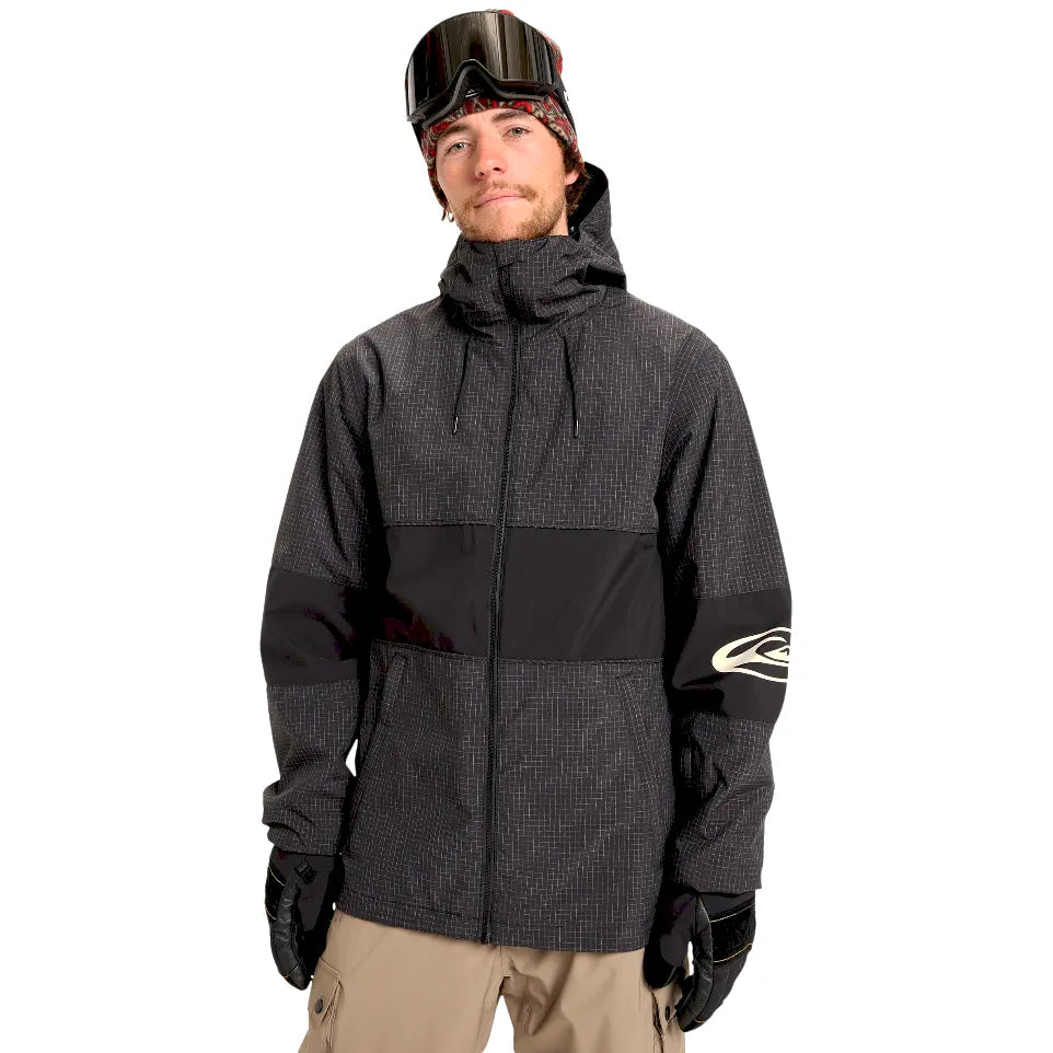 The Quiksilver High In the Hood Men's Snow Jacket 2026 in True Black