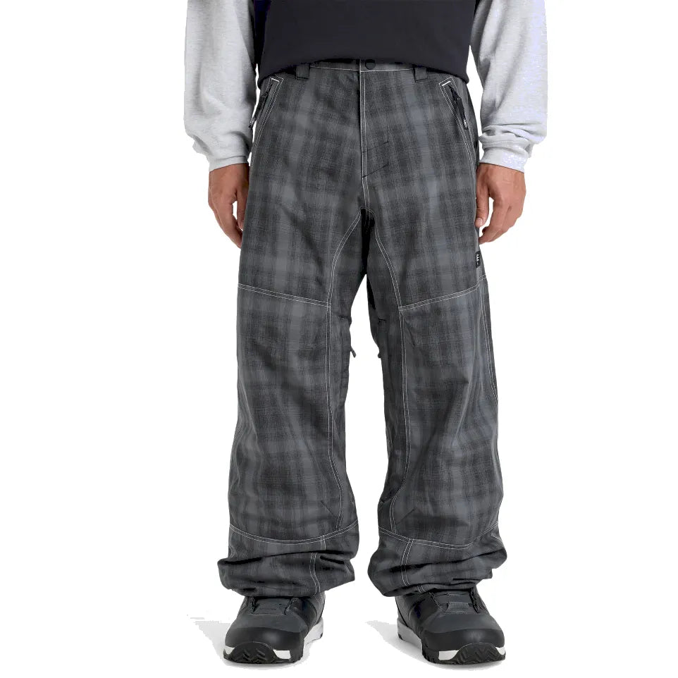 The Quiksilver Live Wire Men's Snow Pant 2026 in Mercury Check True Black