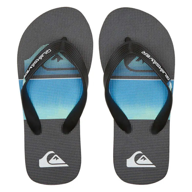 The Quiksilver Molokai Art Kids Thongs 2022 in black
