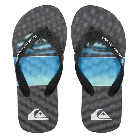 The Quiksilver Molokai Art Kids Thongs 2022 in black