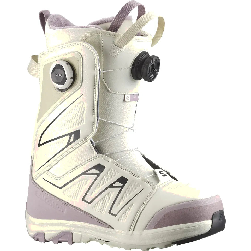 The Salomon Ivy Boa SJ Boa Women's Snowboard Boots 2026 in Icicle/Nirvana