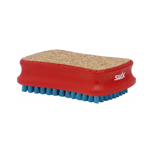The Swix Combi Cork & Blue Nylon Polish Brush