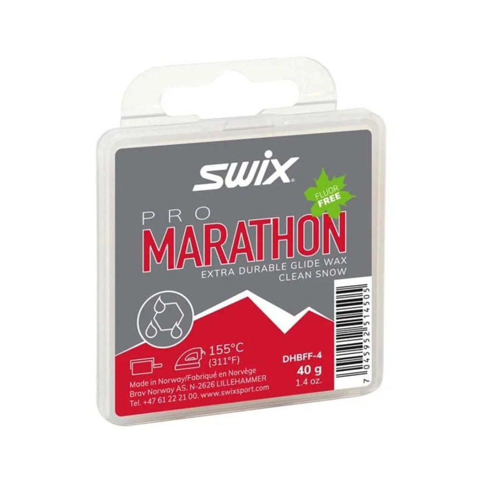 The Swix Marathon Black Flouro Free Glidewax 40g