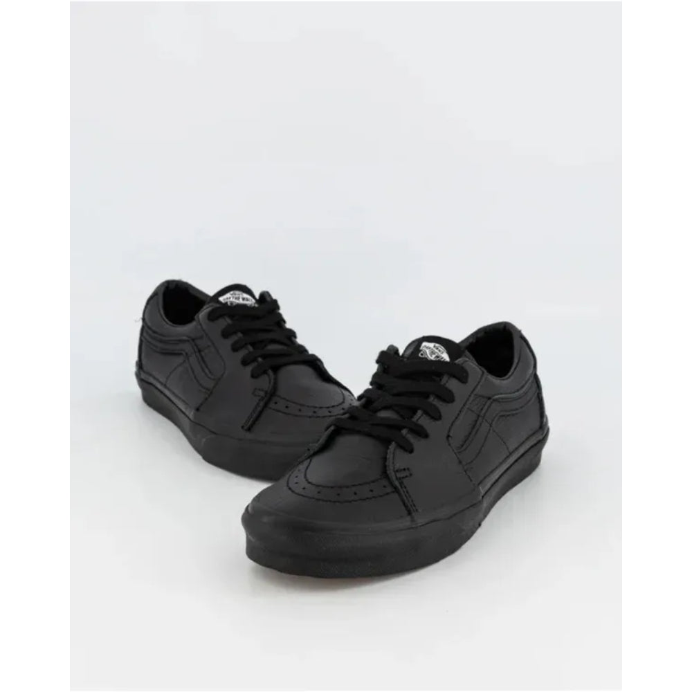 The Vans Sk8 Low Black Leather Shoes 2023 in Black Leather