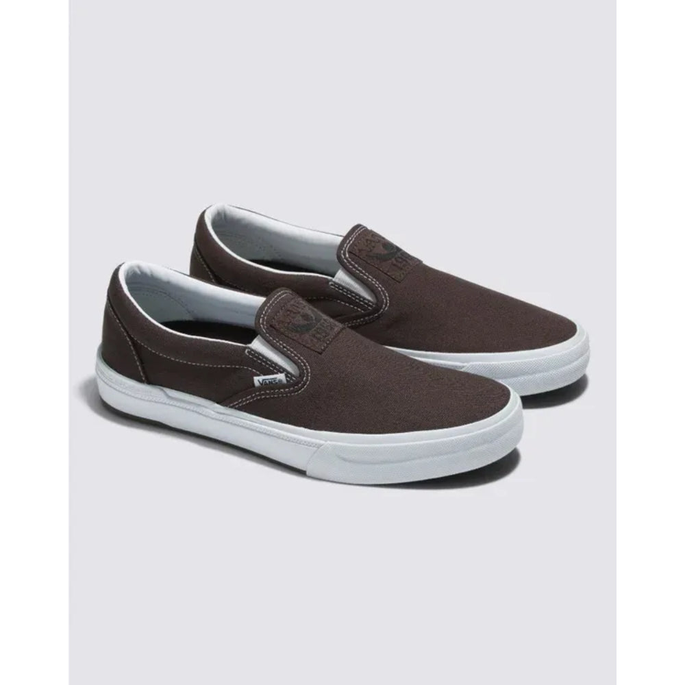 The Vans Slip-On Dakota Roche BMX Shoes 2023 in Brown White