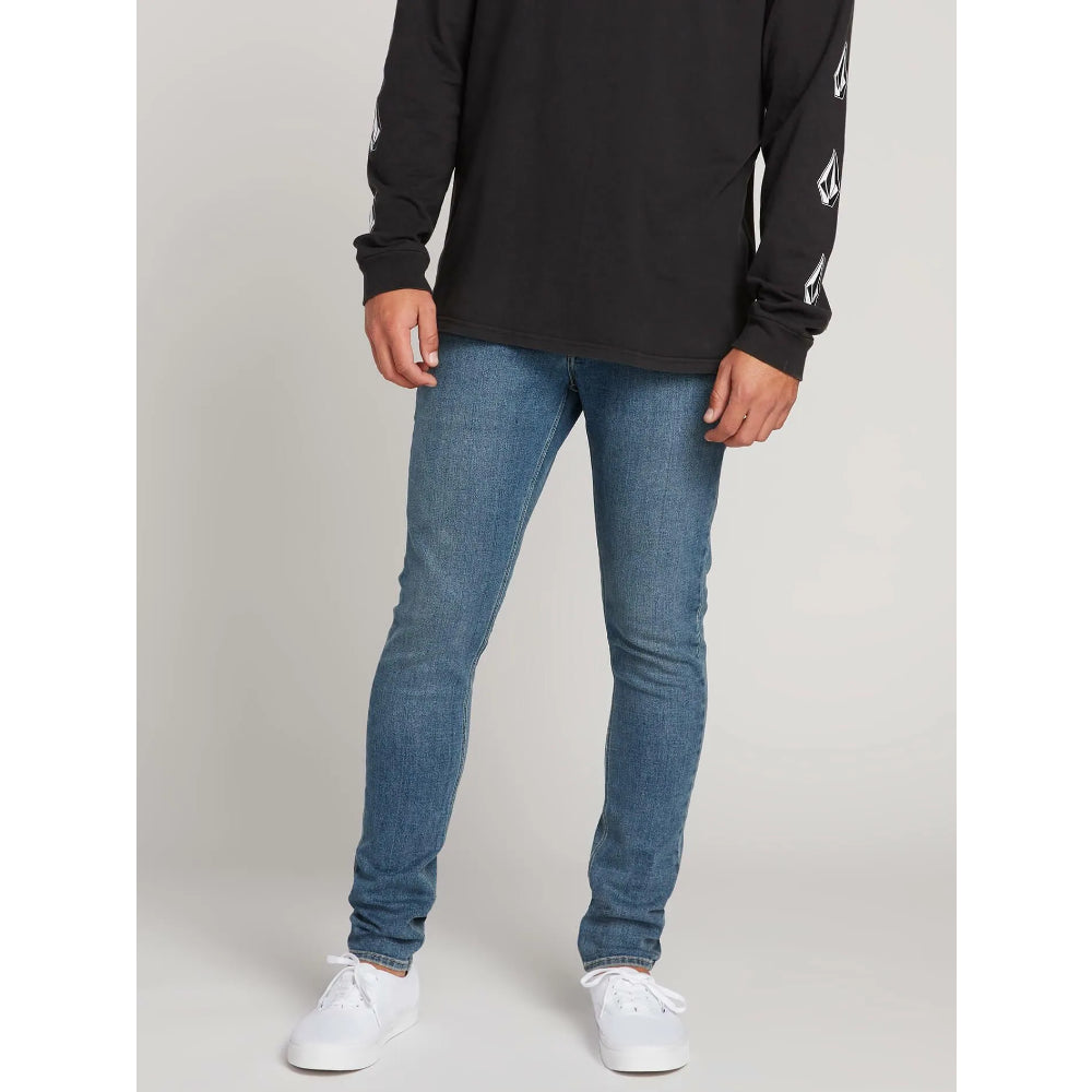 The Volcom 2x4 Tapered Denim 12" Jeans 2023 in Old Town Indigo 1