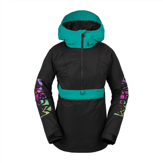 The Volcom Ashfield Women's Pullover Jacket 2024 in Black 1