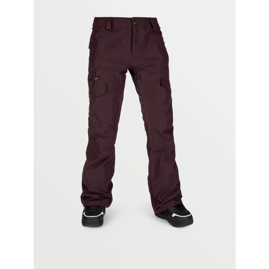 The Volcom Aston Goretex Women's Pants 2021 in Black Red 1