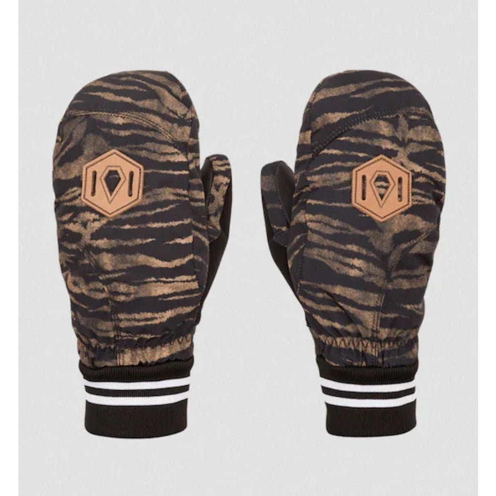 The Volcom Bistro Women's Mitts 2023 in Tiger Print