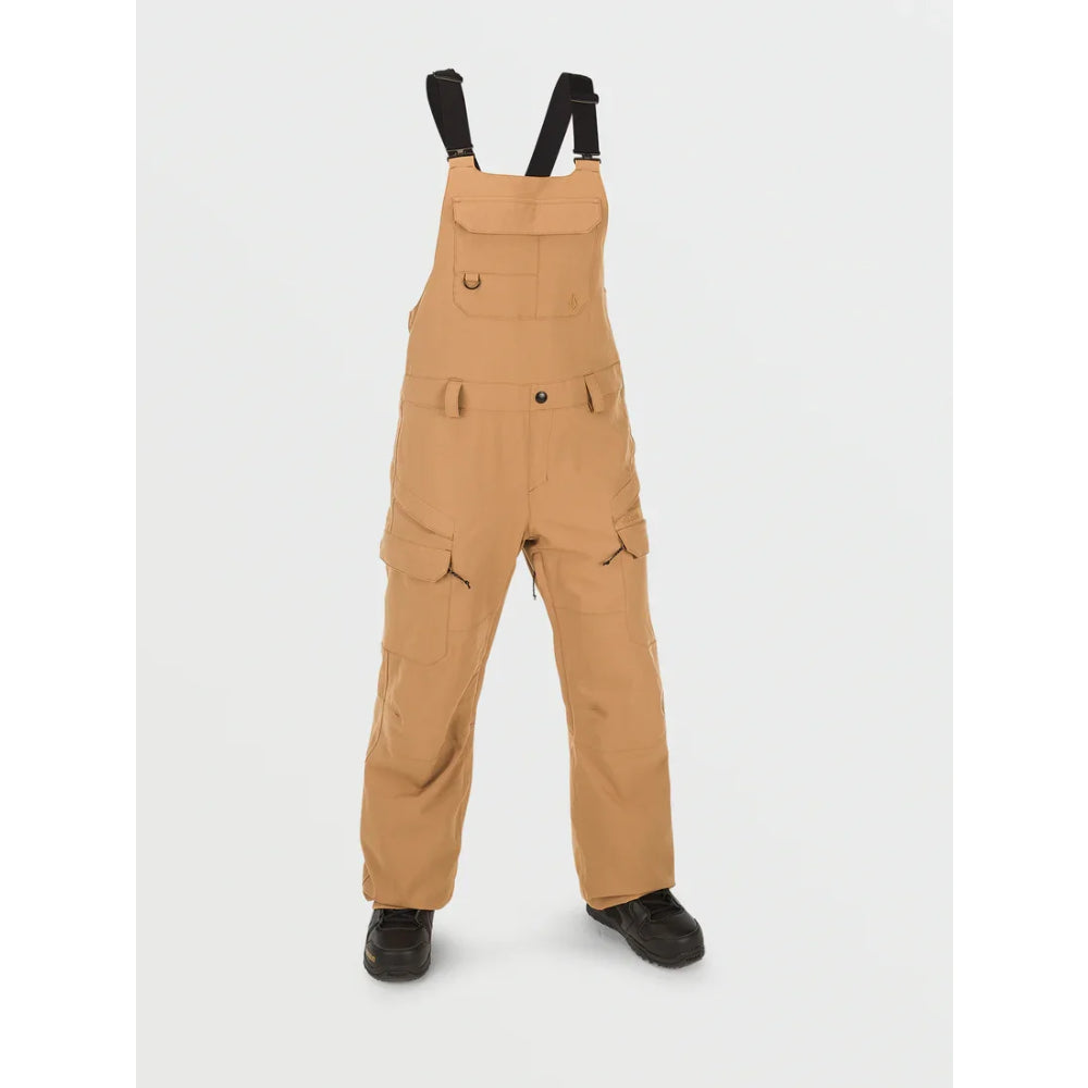 The Volcom Creston 3D Stretch Women's Bib Overall 2023 in Caramel 1