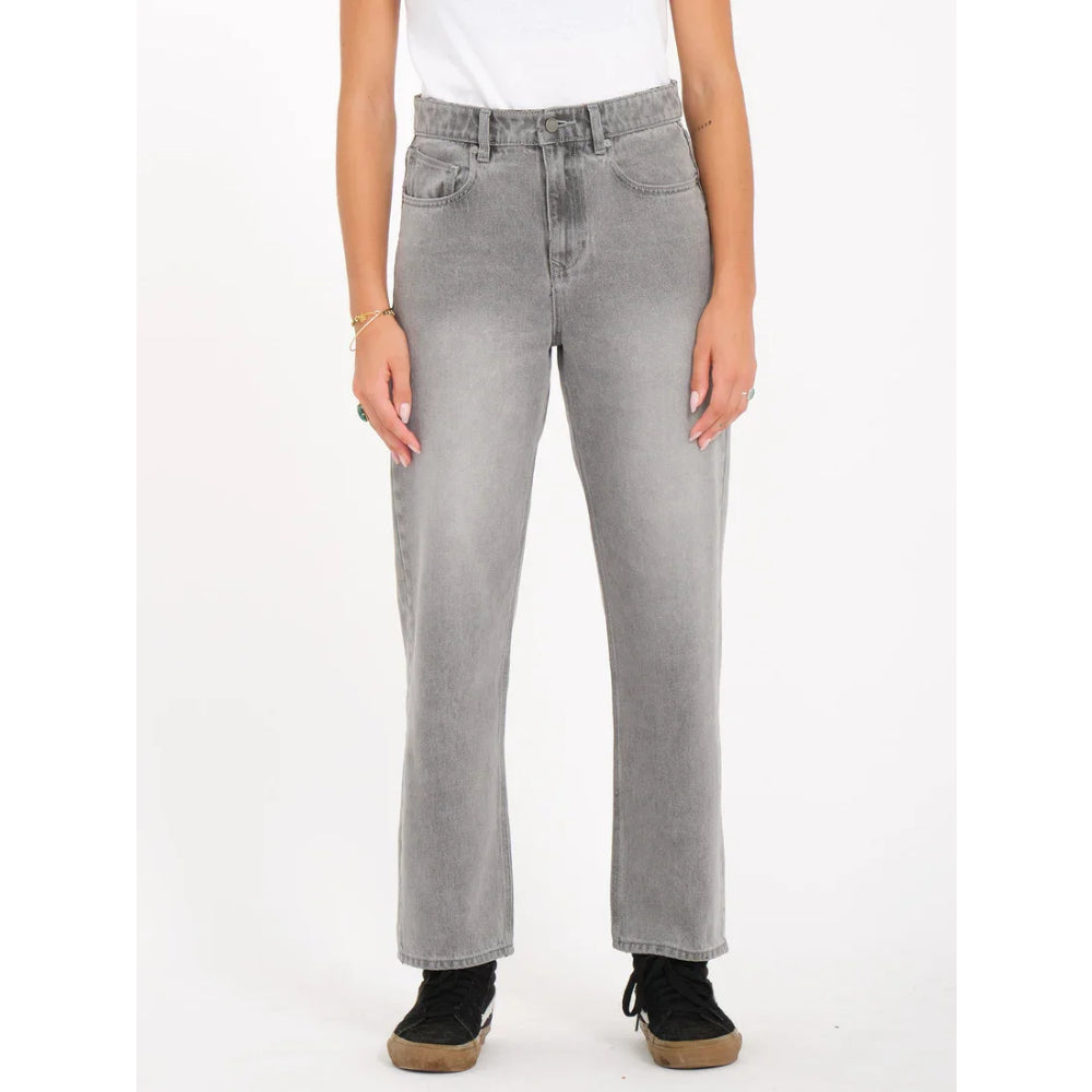 The Volcom Daddio Women's Jeans 2023 in Light Grey 1
