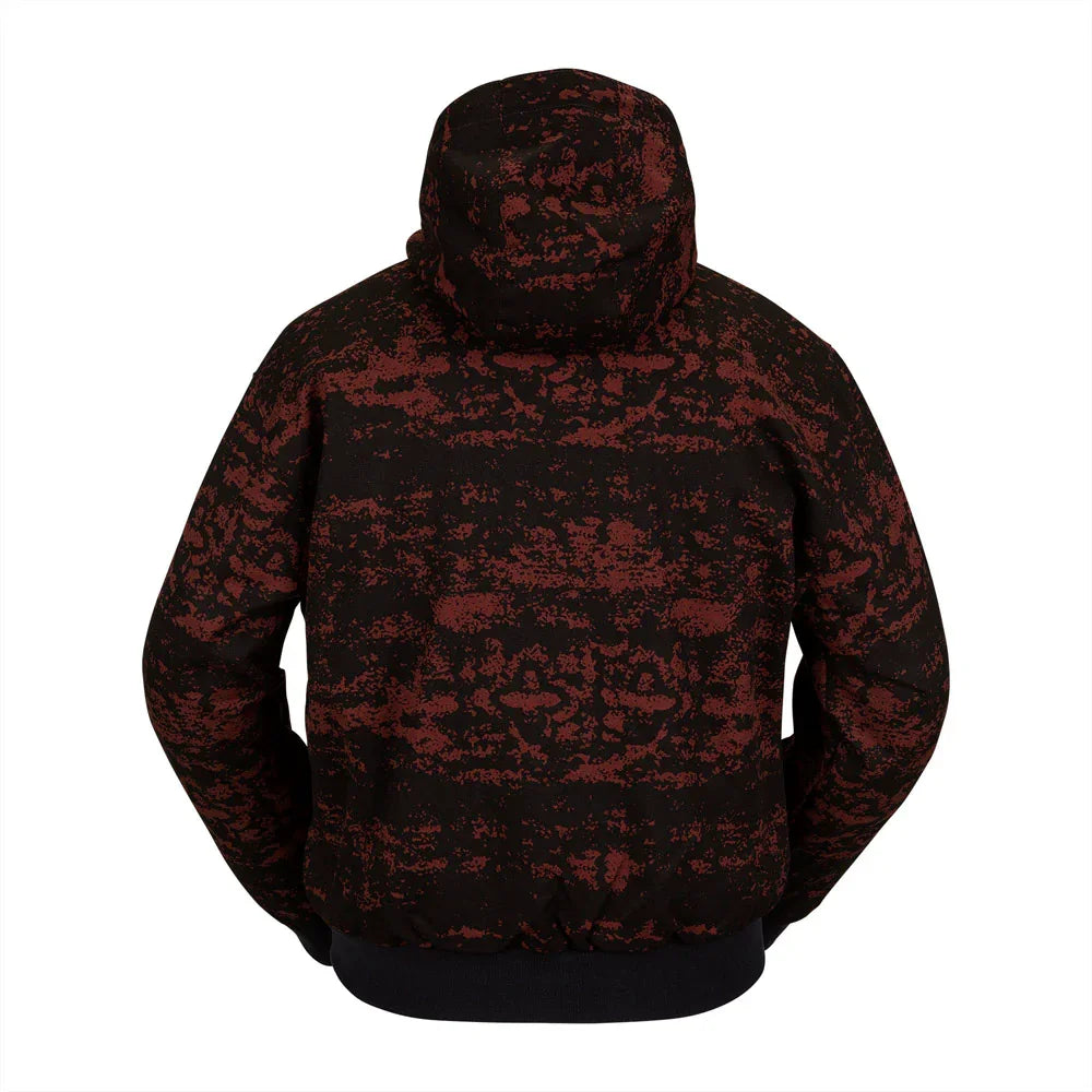 The Volcom Dustbox Men's Jacket 2024 in Maroon Camo 2