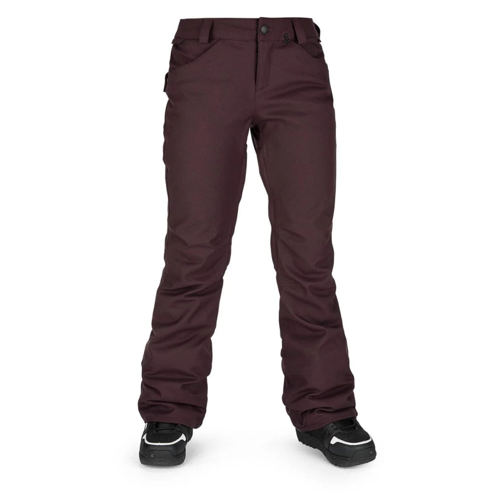 The Volcom Grail 3D Women's Stretch Pants 2021 in Black Red 1