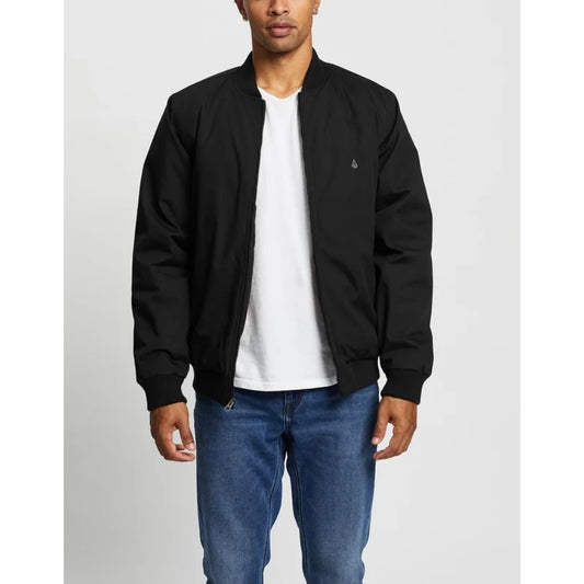 The Volcom Hernan 5k Bomber Men's Jacket 2023 in Black 1