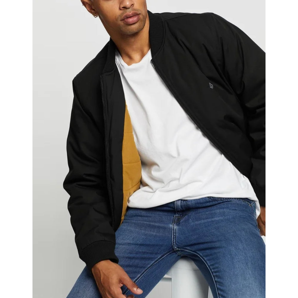 The Volcom Hernan 5k Bomber Men's Jacket 2023 in Black 2