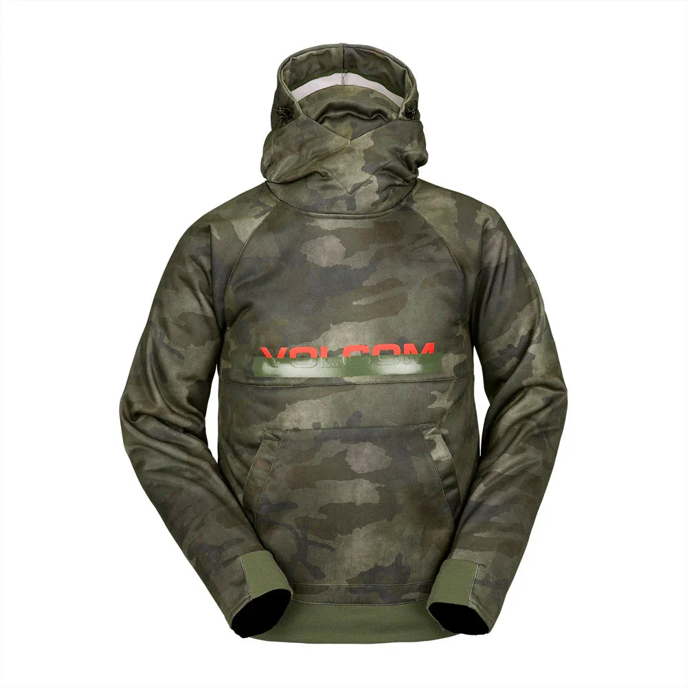 The Volcom Hydro Riding Men's Hoodie 2024 in Cloudwash Camo 1
