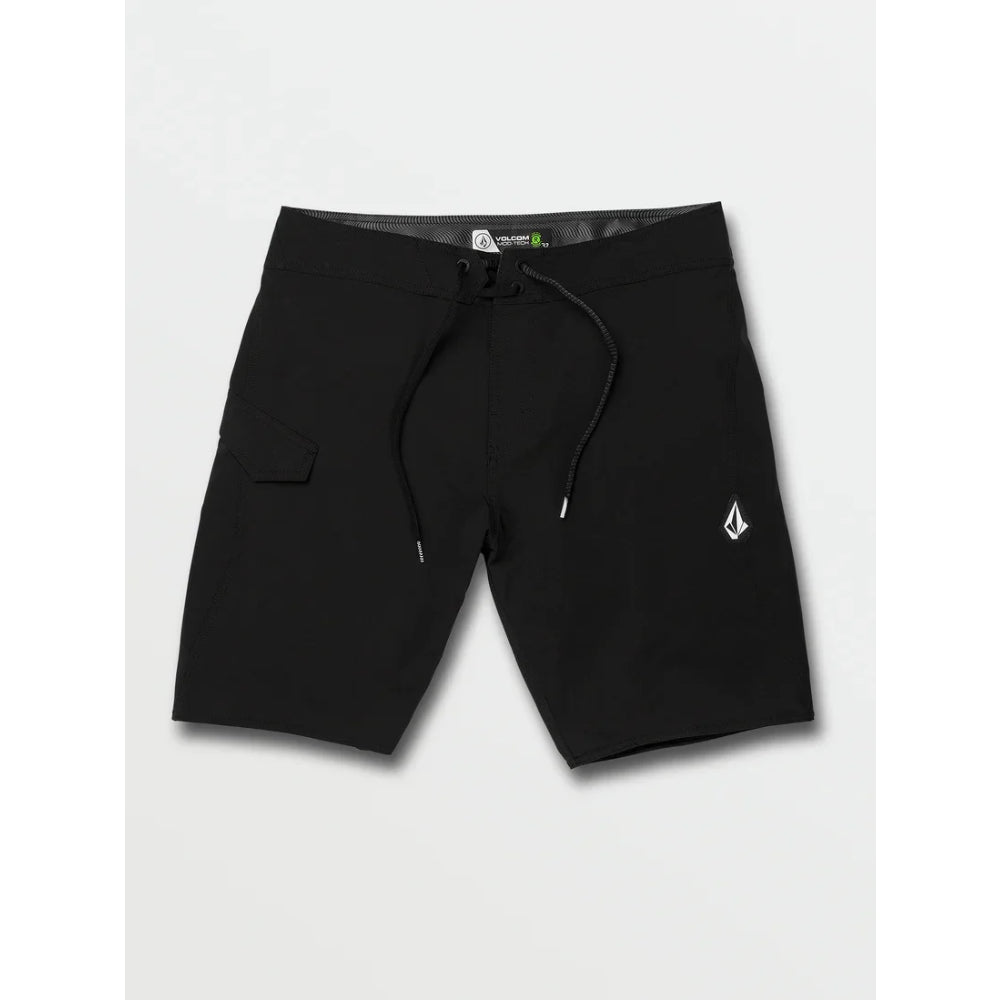 The Volcom Lido Solid Mod-Tech 20" Boardshorts 2022 in Black 1