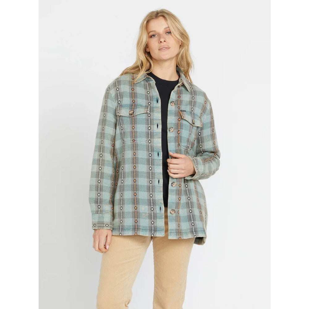 The Volcom Polar Boobear Women's Jacket 2024 in Glacier Blue 1