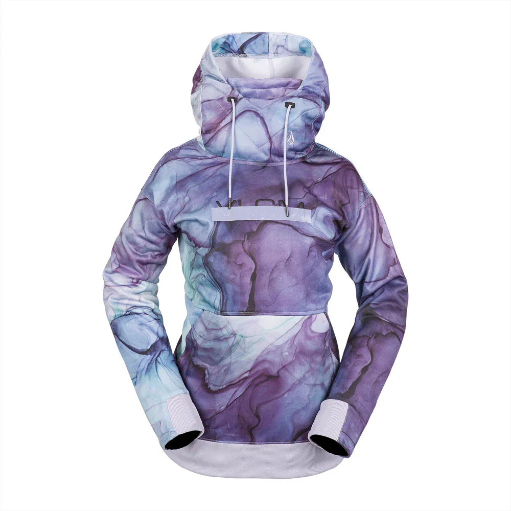 The Volcom Riding Hydro Women's Hoodie 2024 in Glacier Ink 1