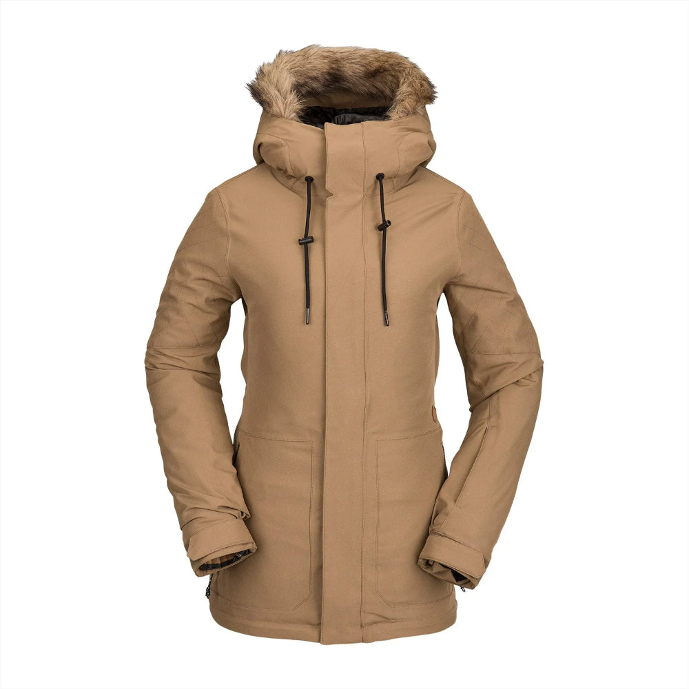 The Volcom Shadow Insulated Women's Jacket 2022 in Coffee 1
