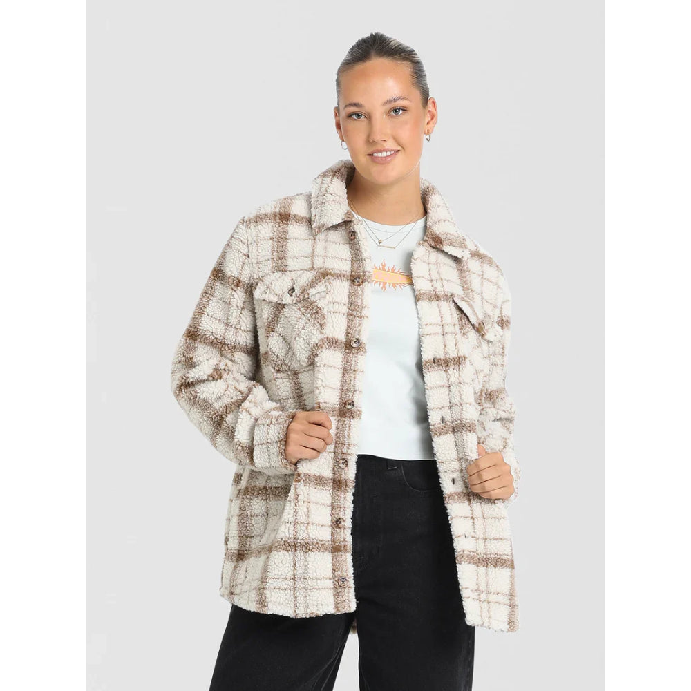 The Volcom Silent Sherpa Women's Jacket 2024 in Cloud 1