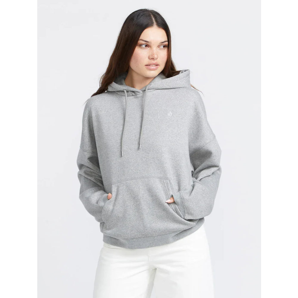 The Volcom Stone Heart Up Women's Hoodie 2024 in Heather Grey 1