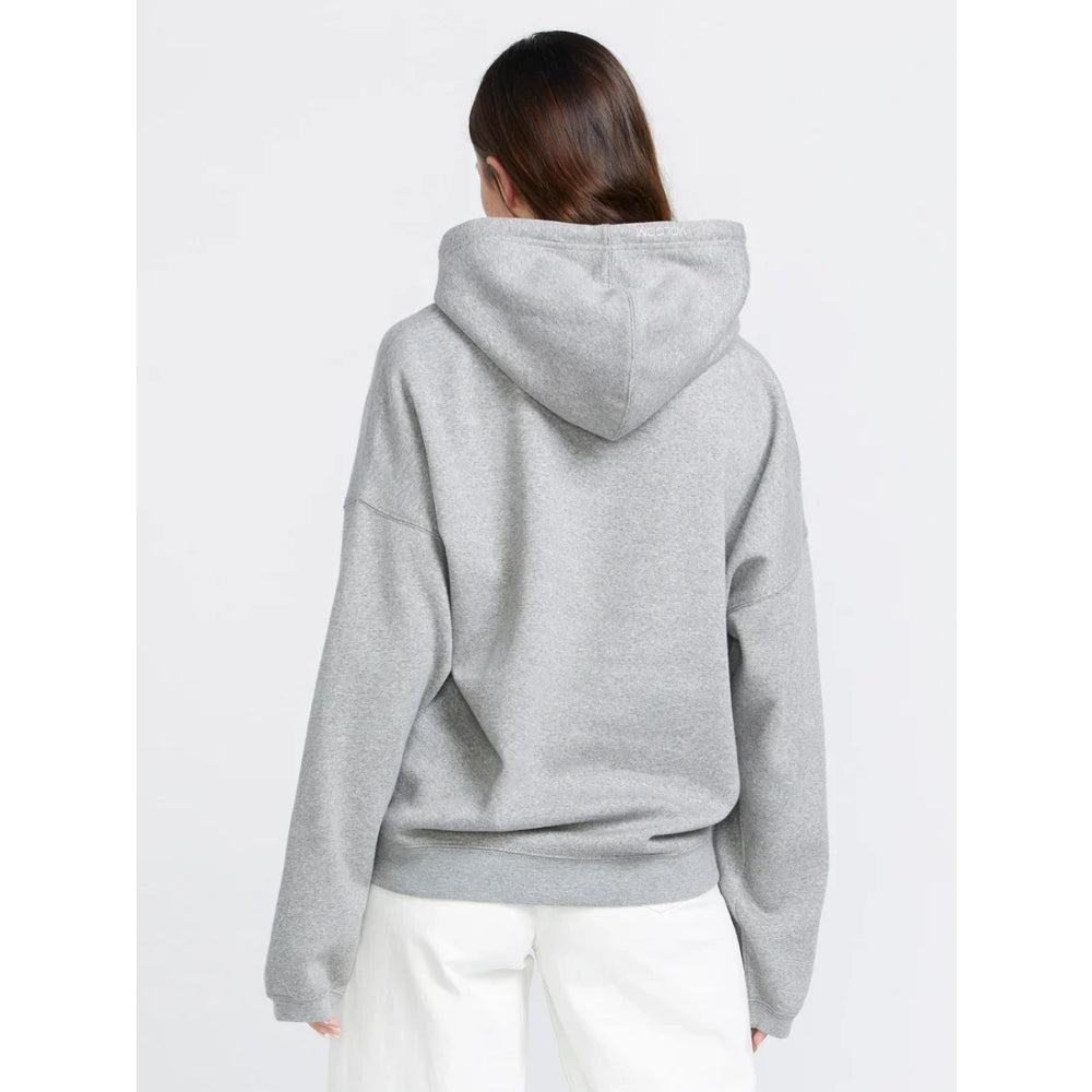 The Volcom Stone Heart Up Women's Hoodie 2024 in Heather Grey