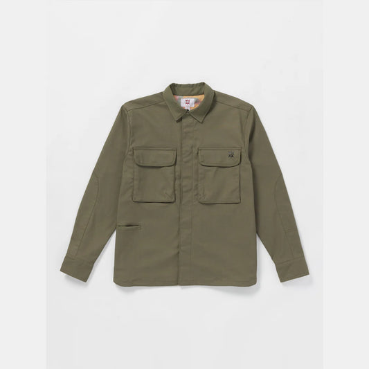 The Volcom Tokyo True Bryan Iguchi Workwear Long Sleeve T-Shirt 2024 In Winter Moss
