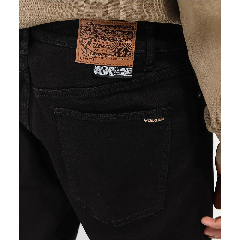 The Volcom Vorta Denim Jeans 2023 in Black on Black 3