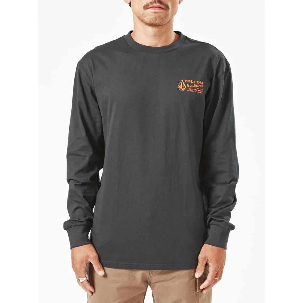 The Volcom Workwear Long Sleeve Shirt 2023 in Black 1