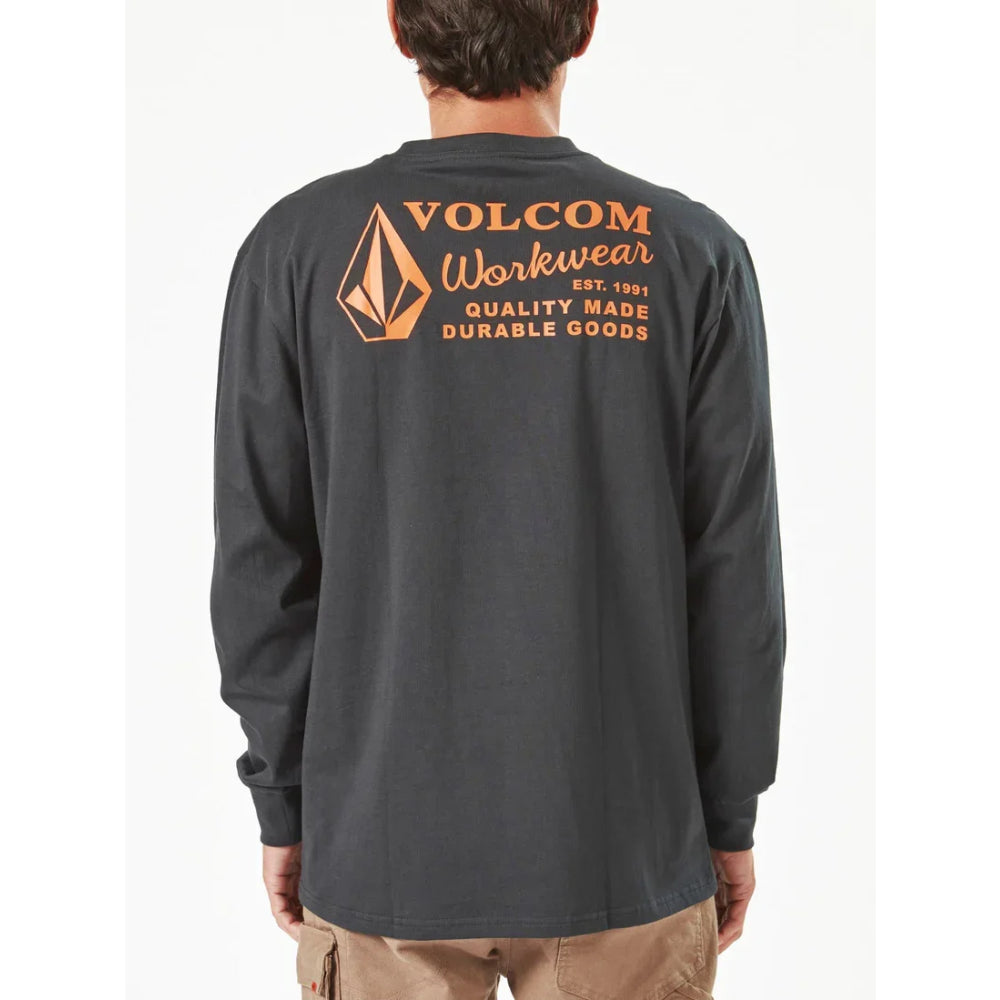 The Volcom Workwear Long Sleeve Shirt 2023 in Black 2