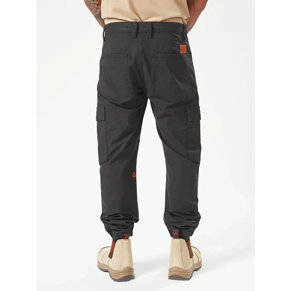 The Volcom Workwear Meter Lightweight Cuff Pants 2023 in Black 2