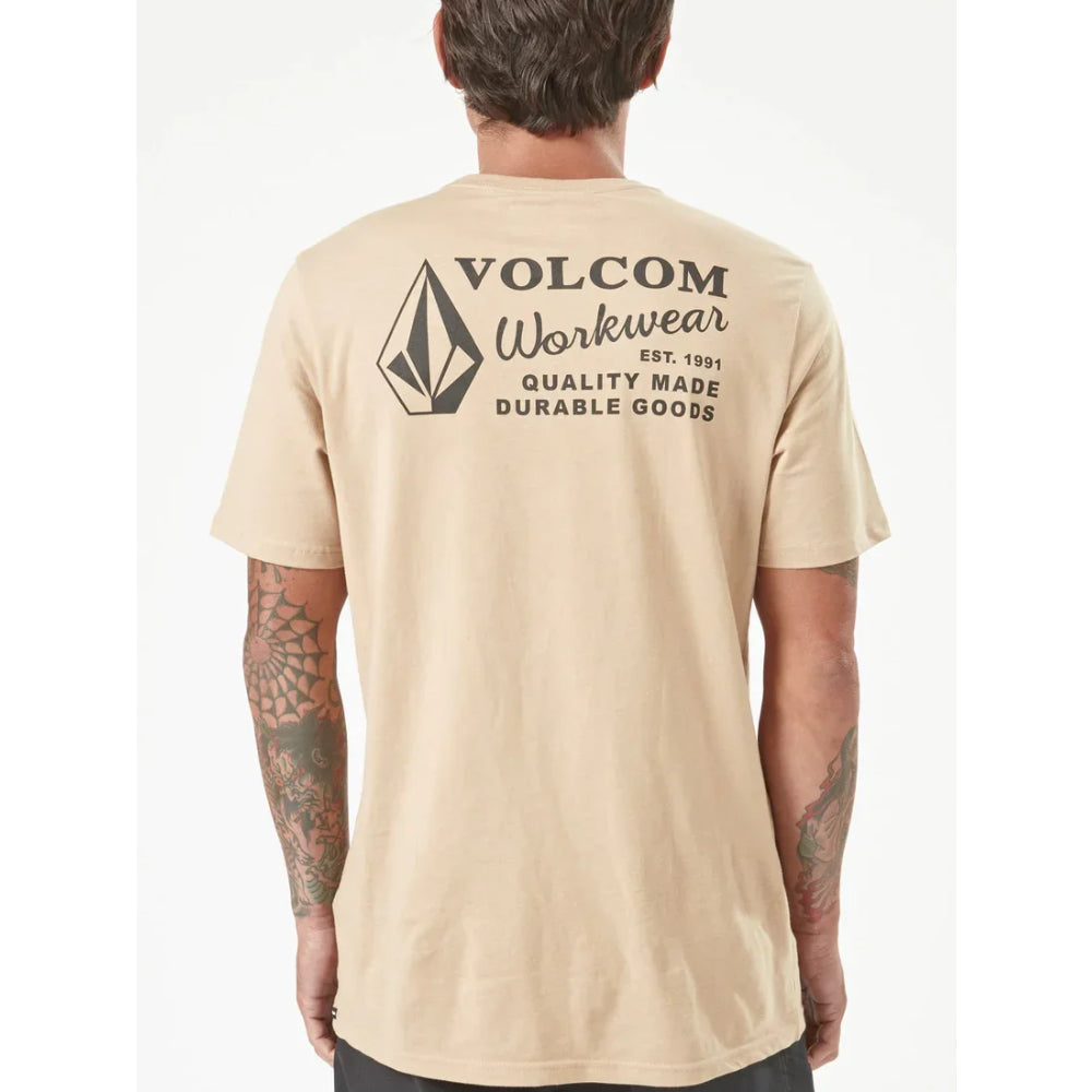 The Volcom Workwear T-Shirt 2023 in Gravel 2