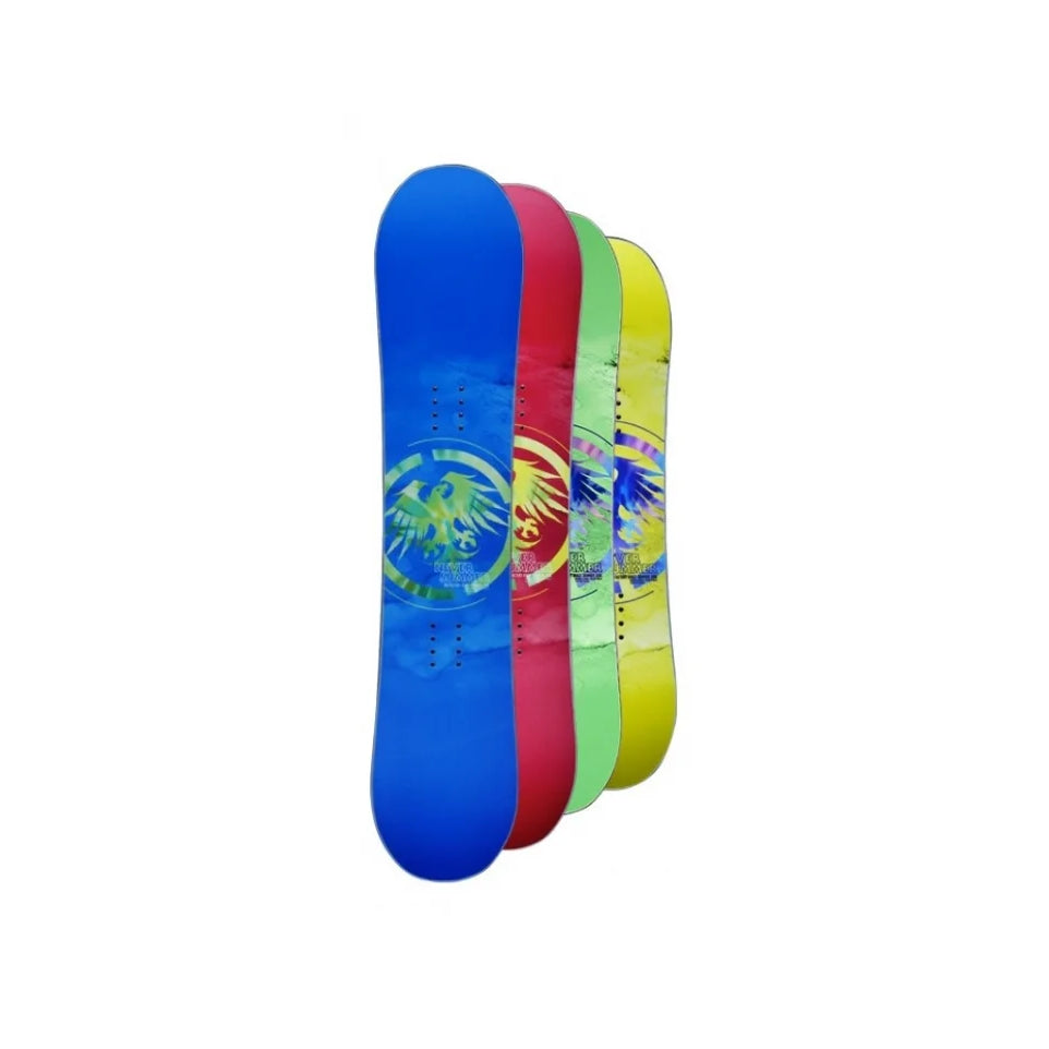 The 2017 Never Summer Shredder Kid's Snowboard in blue