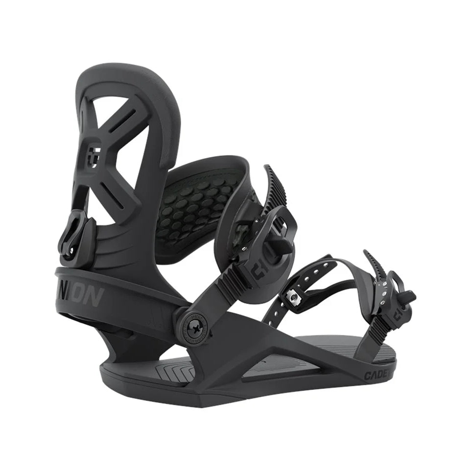 The 2022 Union Cadet Black Kid's Snowboarding Binding
