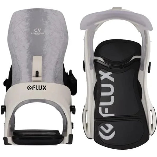 The 2023 Flux CV White Men's Snowboard Binding