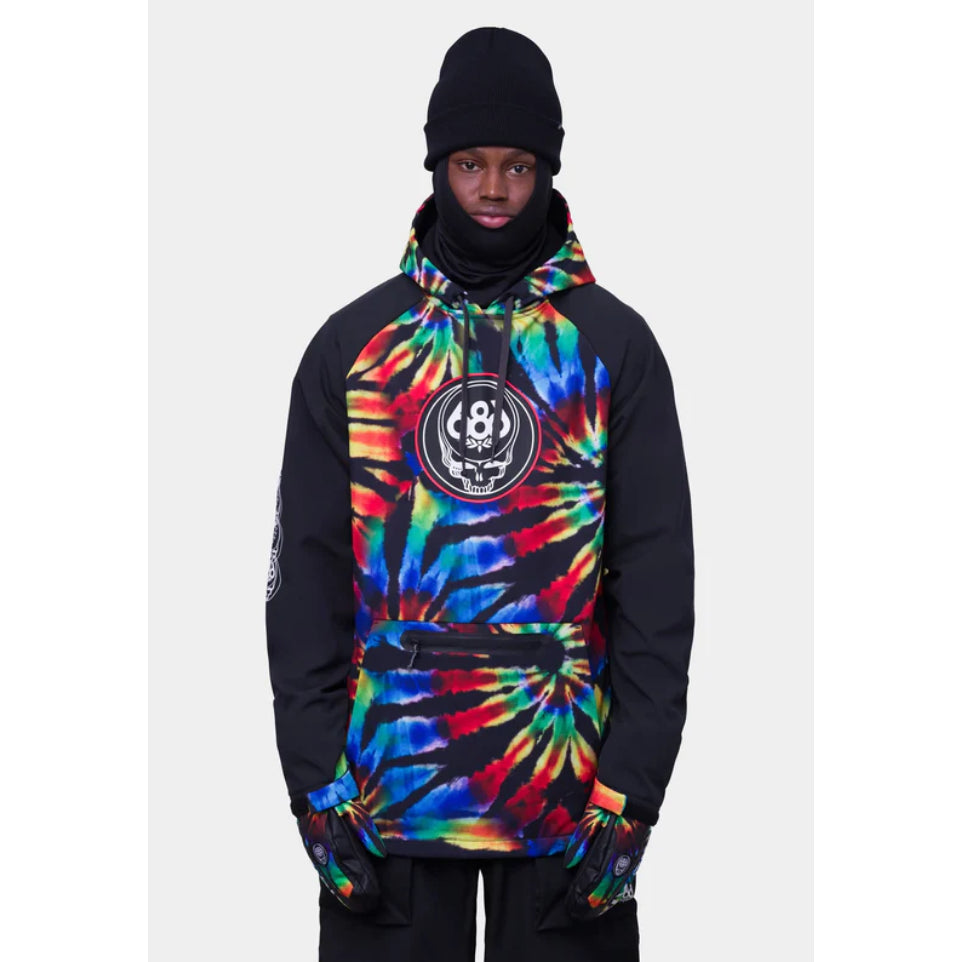 The 2024 686 Men's Waterproof Hoody Grateful Dead Black Tie Dye