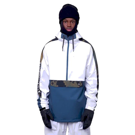 The 2024 686 Men's Waterproof Anorak White ColourBlock