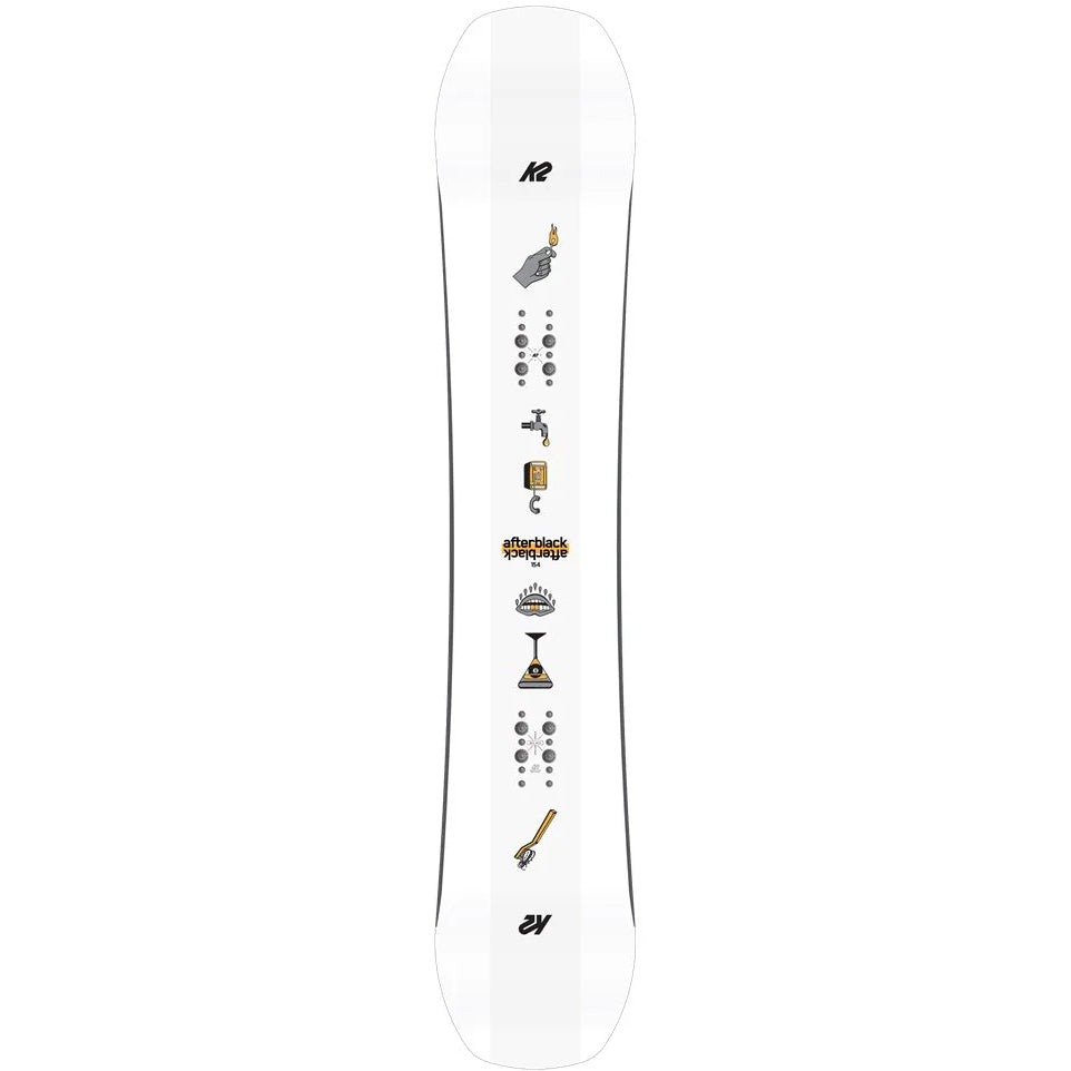 The 2024 K2 Afterblack Men's Snowboard in white