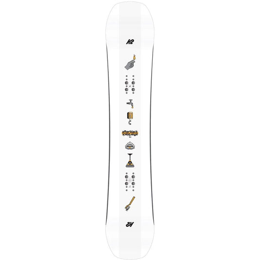 The 2024 K2 Afterblack Men's Snowboard in white