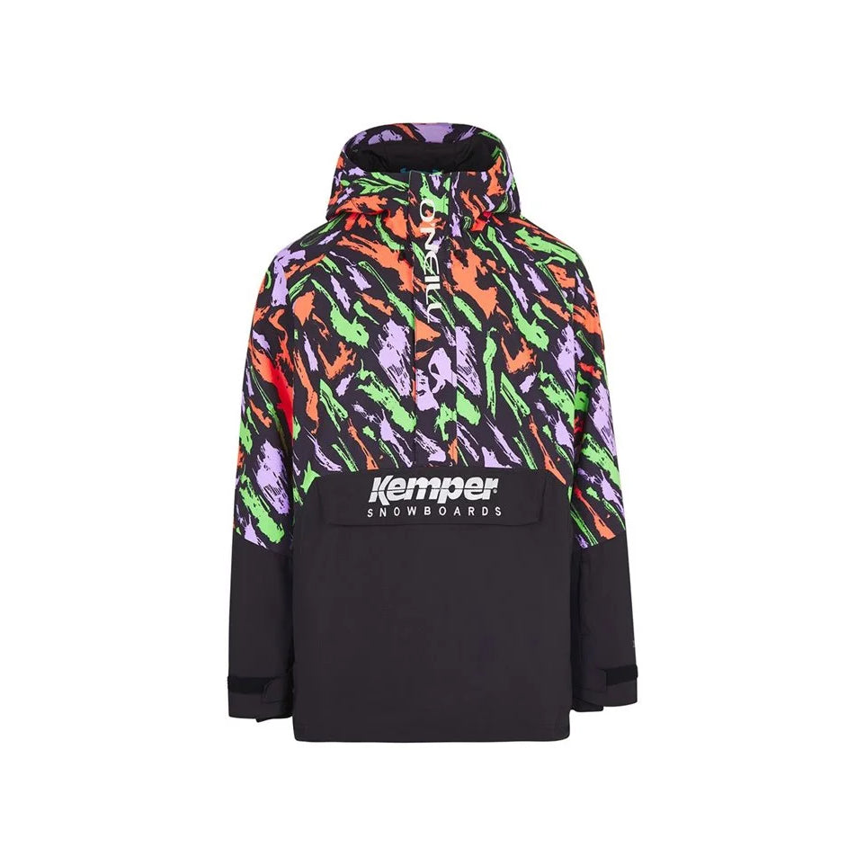 The 2024 O'Neill Men's Originals Anorak Jacket Black Kemper Print
