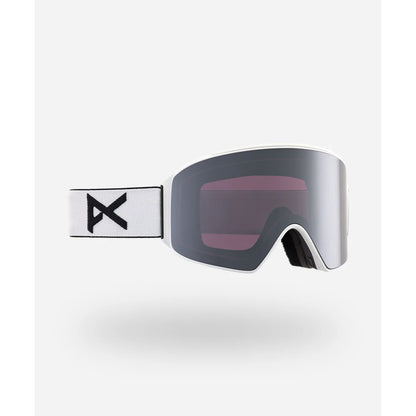 The Anon Low Bridge M4 Cylindrical Goggles, Bonus Lens & MFI Face Mask 2024 in White/ Perceive Sunny Onyx