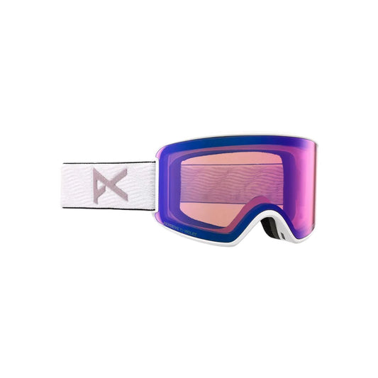 The Anon Low Bridge WM3 Goggles, Bonus Lens & MFI Face Mask 2024 in White/ Percieve Variable Violet