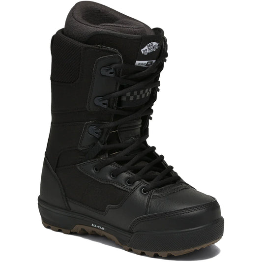 The Vans Invado Pro Men's Snowboard Boots 2025 in Black/Gum