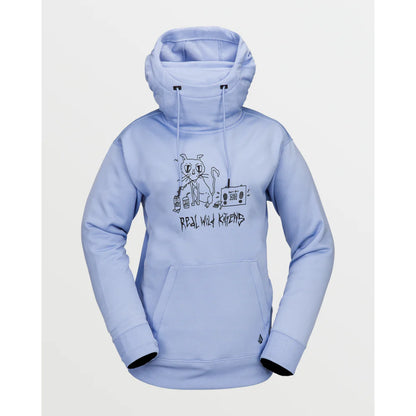 The Volcom Riding Hydro Women's Hoodie 2025 in Crystal Blue