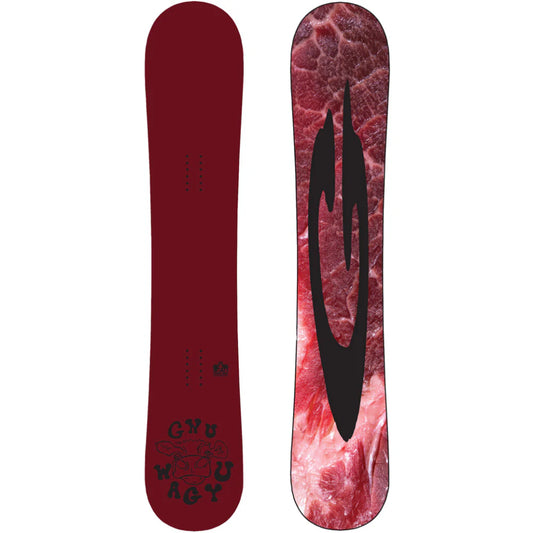The 2026 Gnu Wagyu Men's Snowboard in red